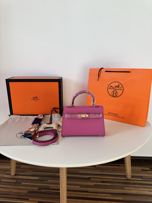 Geanta Hermes Kelly 19cm Fuchsia