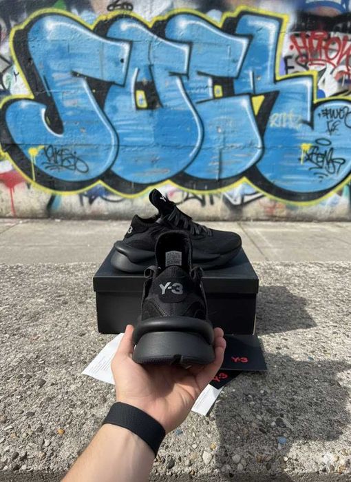 Adidasi Y3 Kaiwa Black - Piele Naturala - Full Box