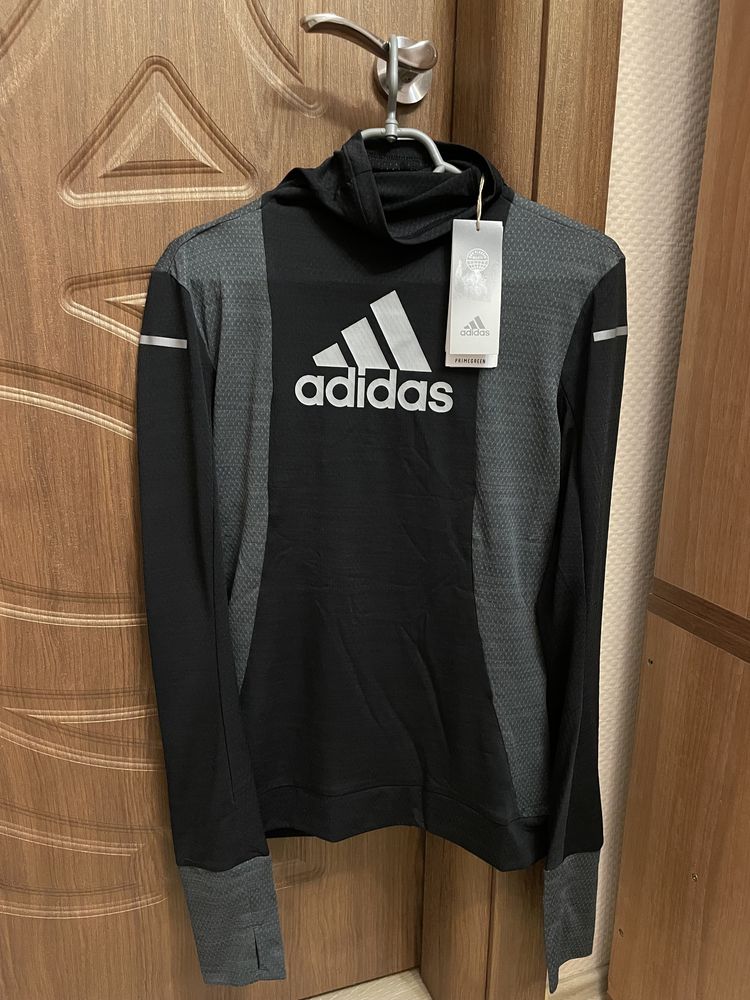 Adidas, черно-сива полуполо блуза