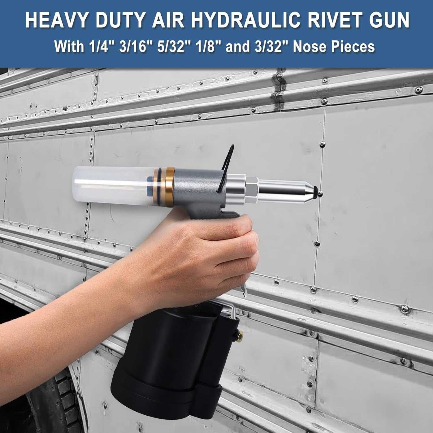 Pistol de nituri pneumatic, PROFESIONAL, 1200 kgf , REDUS de la 670RON
