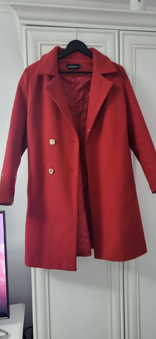 Palton rosu 30% lana