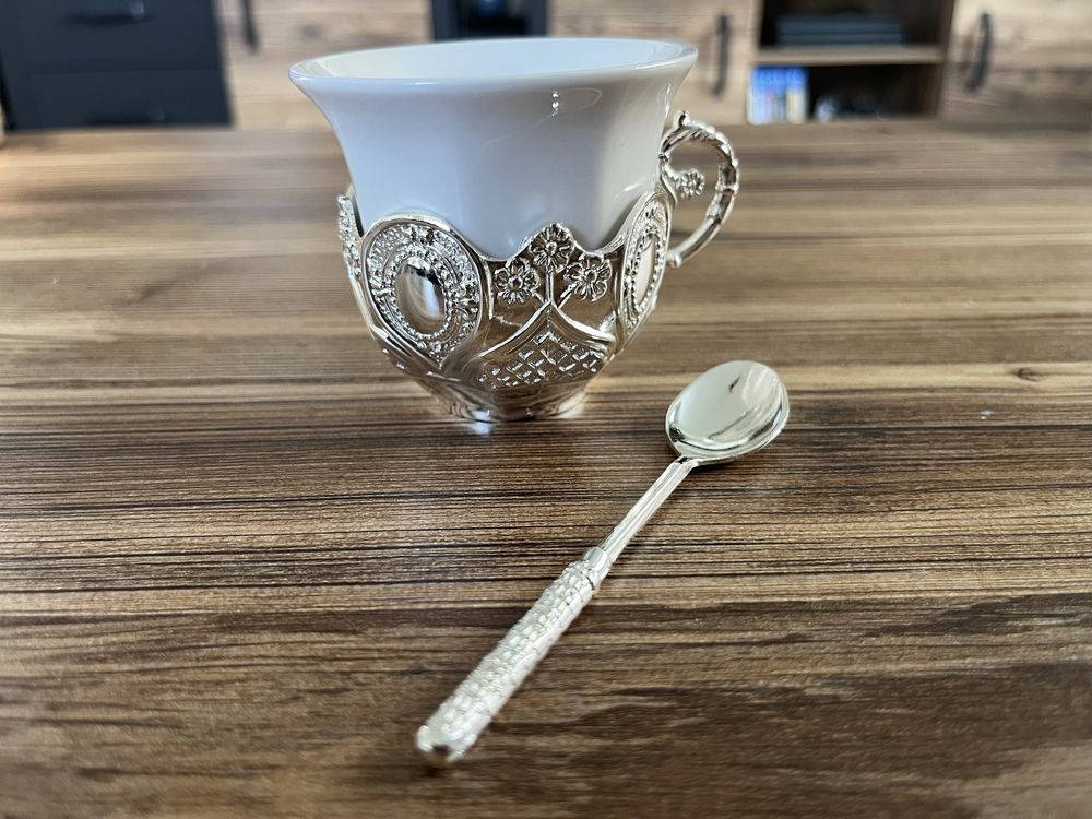 Set cafea argintat 2 persoane