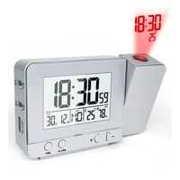 Прожекционен часовник с термометър, влагомер, USB слот,календар