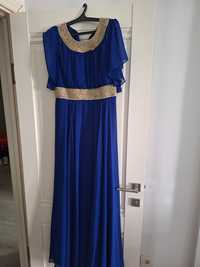 Платье вечернее длинное синего цвета 48 размер