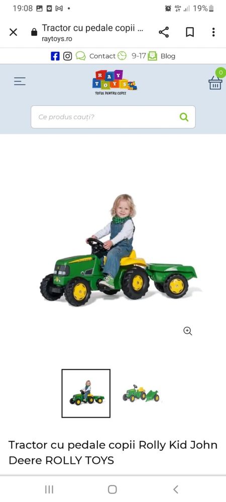 Tractor cu pedale copii rolly kids nou