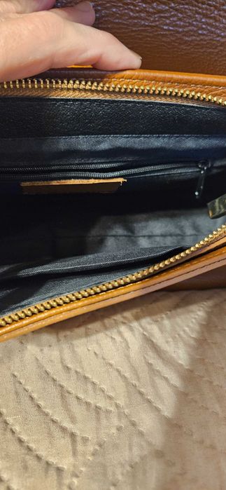 Дамска чанта от естествена кожа в кафяв цвят