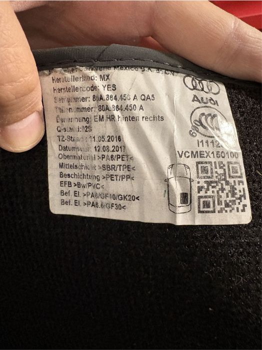 Covorase mocheta Audi Q5 FY 2017+ originale, ca NOI