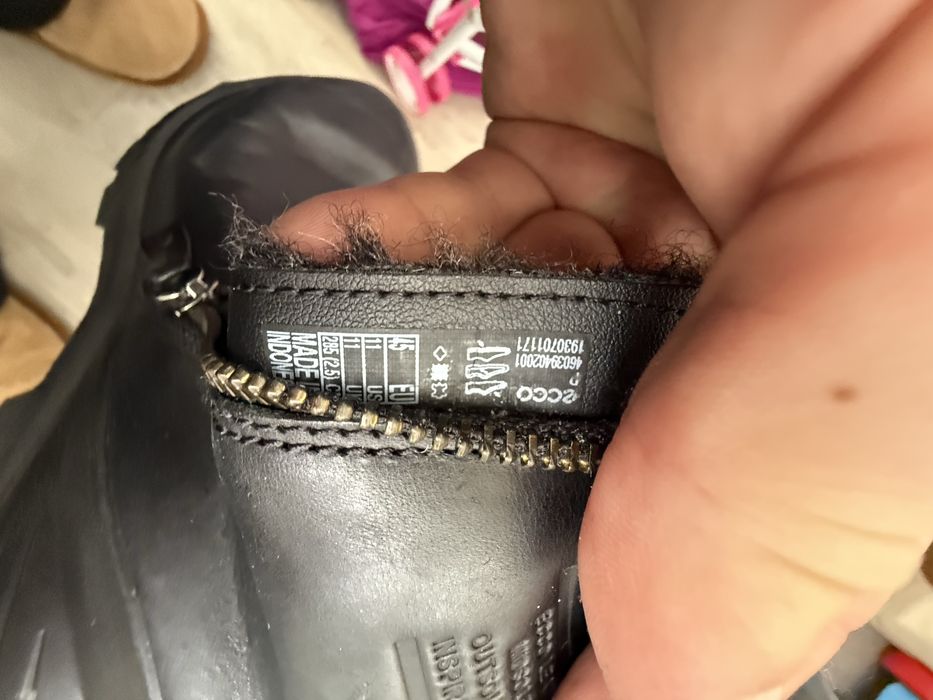 Ghete Ecco piele captusite cu blana naturala original barbati