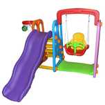 Loc de joaca 3 in 1, tobogan, leagan, cos baschet Kota Baby pentru int