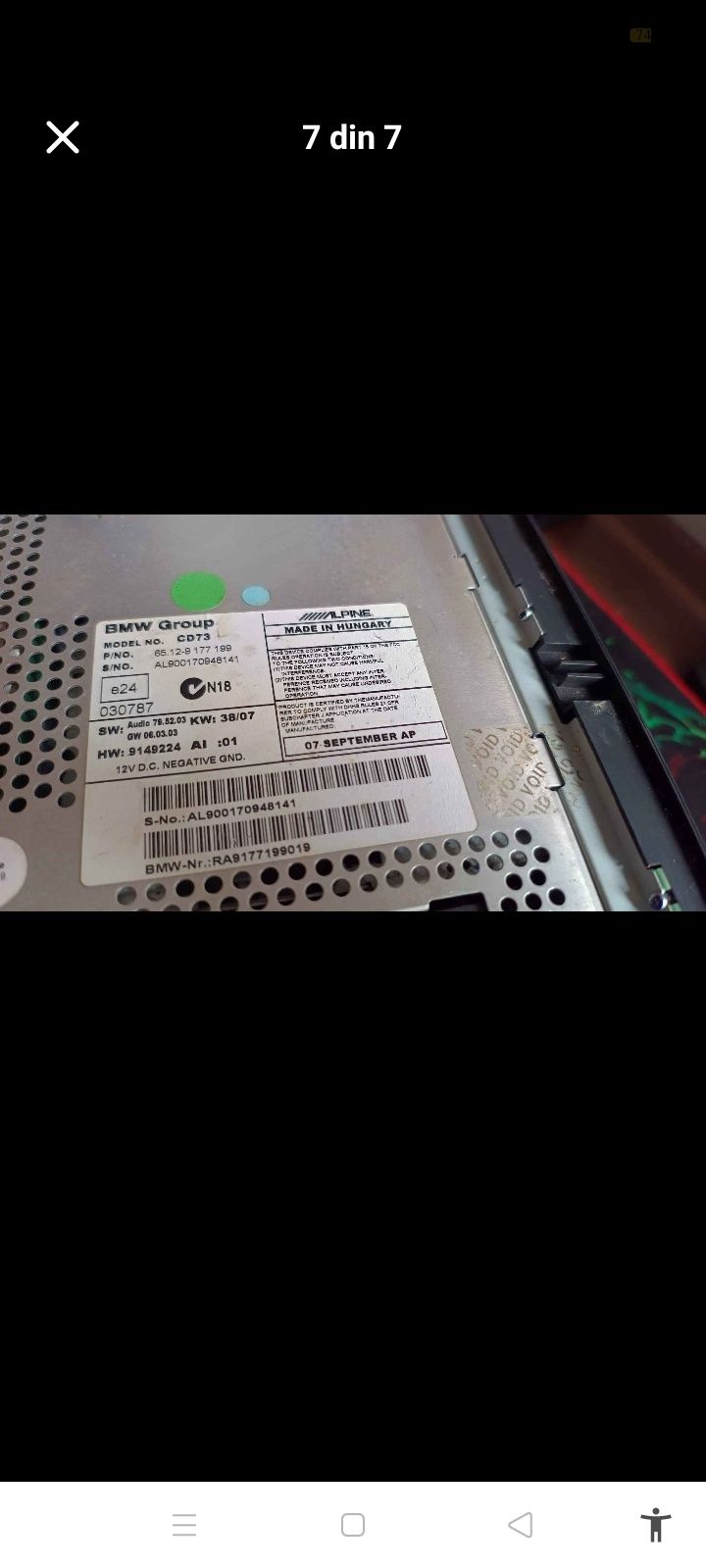 Radio BMW cd73 (seria 3 e 90 etc)