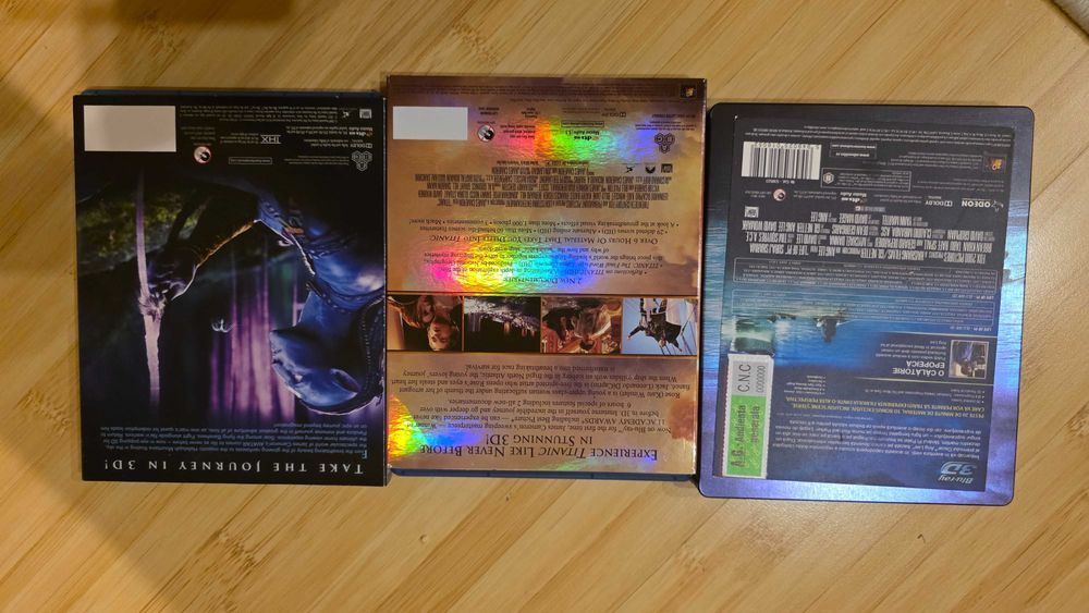 DVD 3D Titanic, Avatar, Life of Pi