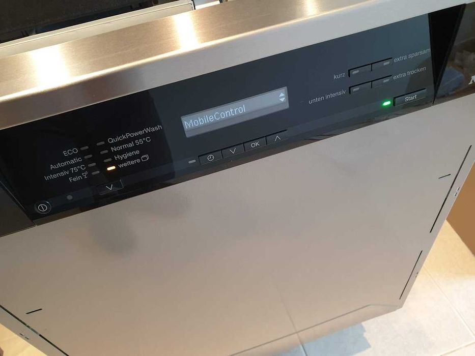 XXL - LED Wi-Fi Чернo Miele Auto Open Съдомиялна - Частично Вграждане