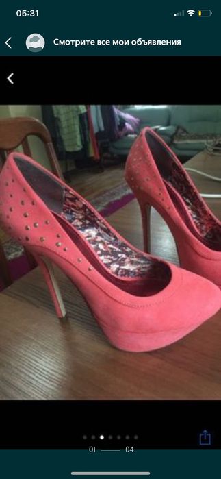 Продам туфли кораллового цвета