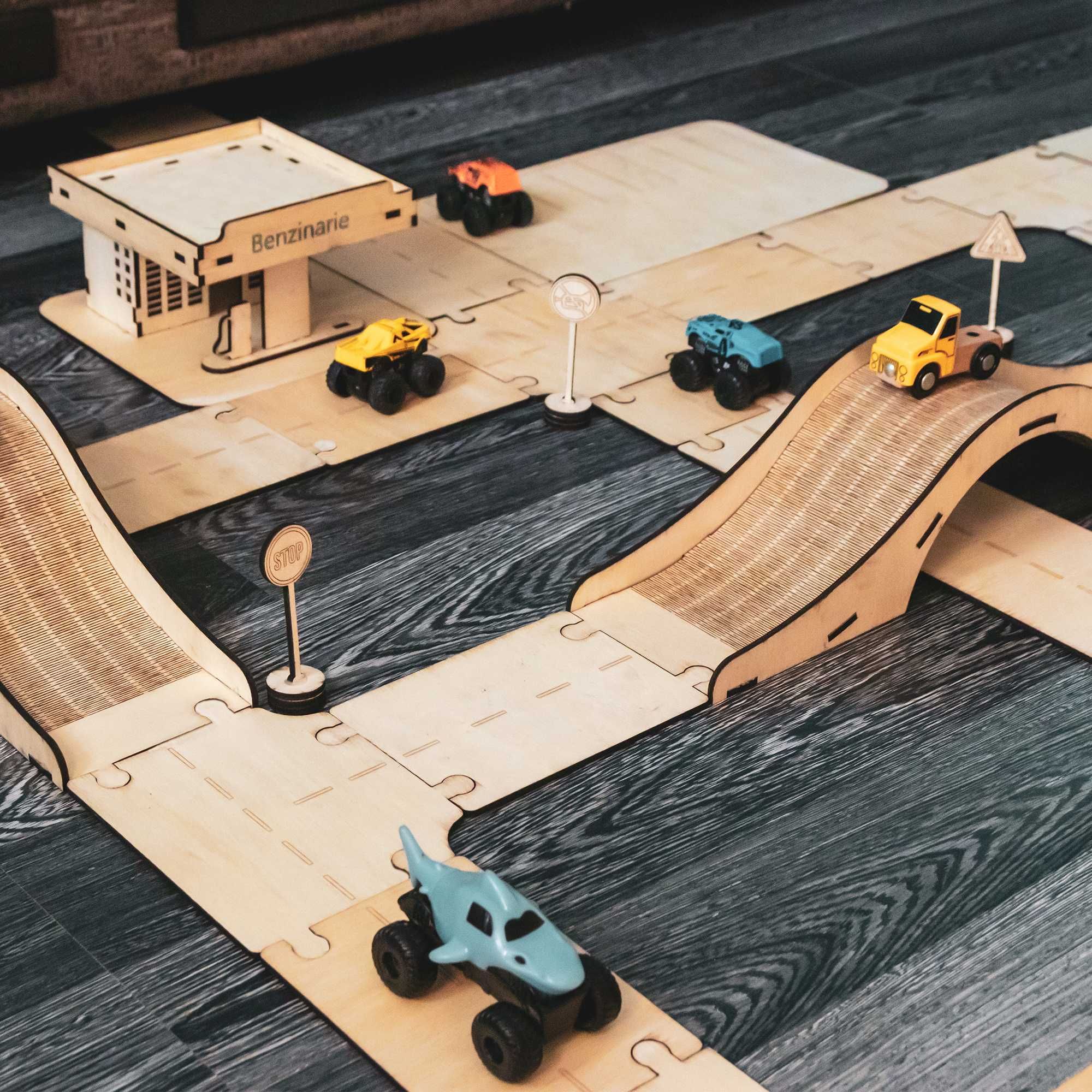 Puzzle drum din lemn – joc educativ și modular pentru copii
