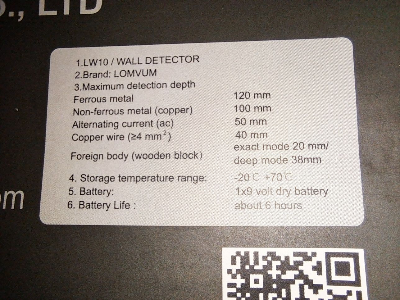 Detector cabluri în perete Lomvum wall detector lw10