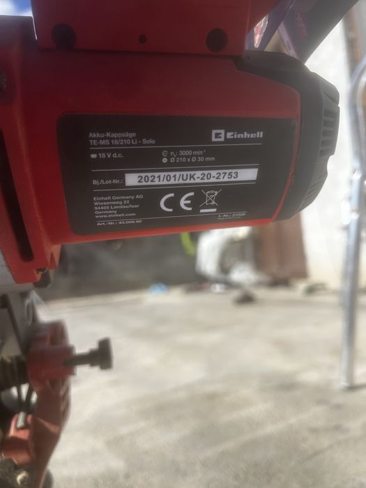 Акумулаторен циркуляр Einhell TE-MS18-210li solo