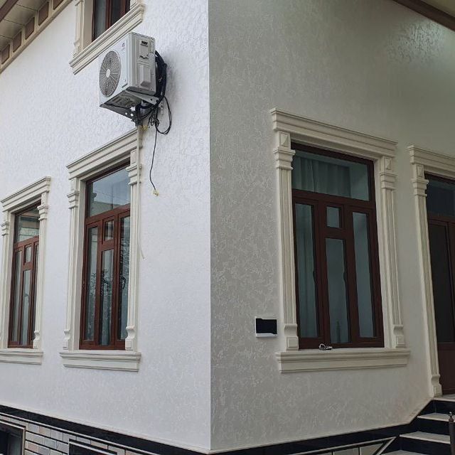 Travertin otochenta fasad ishlari hashamatli uylar uchun premium dizay