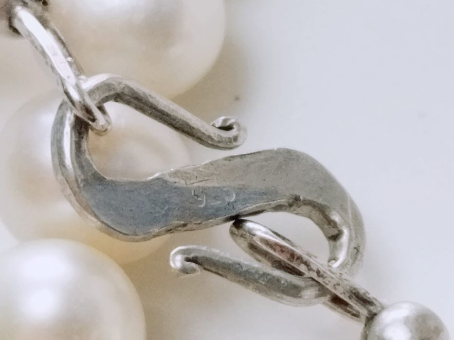 Vechi colier din argint 826 si ichizatoare 925, perle baroc, handmade