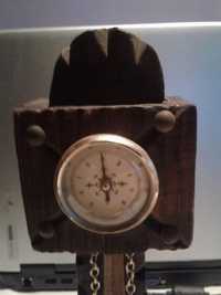 Дърв.имитация на часовник с термометър