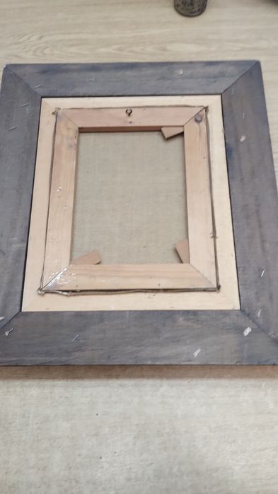 Красива картина, зимен пейзаж. Масло.