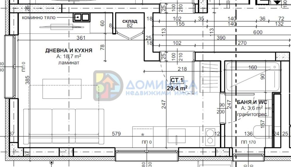 Студио, гр. Приморско, 36кв.м.