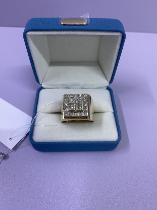 Золотая печатка с бриллиантами #КО24519