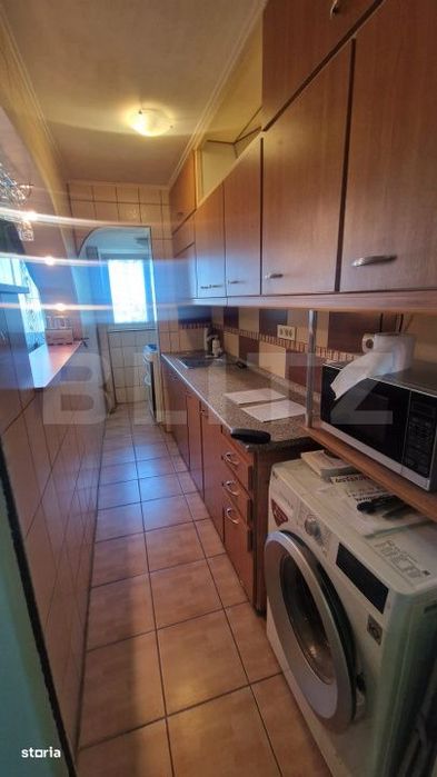 Garsoniera mobilata, etaj intermediar, parcare, beci luminoasa