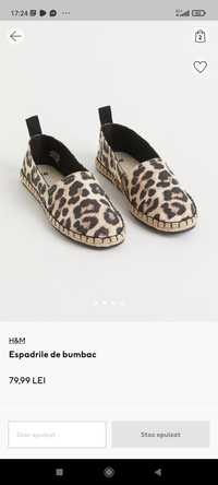 Espadrile bumbac cu iută animal print