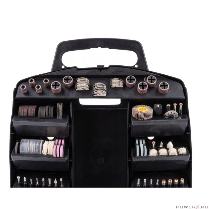 Mini polizor drept cu maner, putere 350 W, 300 piese, Red Technic