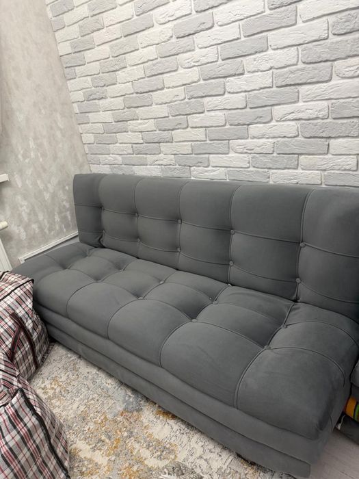 Диван JN прямой 880, обивка ткань, 190х76х80 см, серый