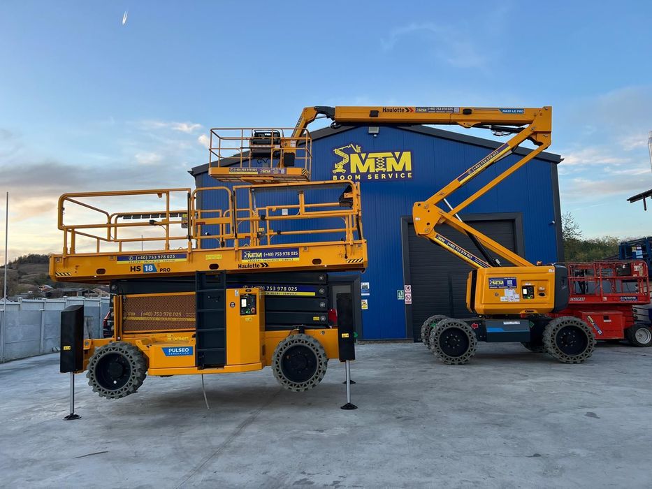 Nacela electrica foarfeca 6-18m de inchiriat | Vâlcea – Sibiu – Brașov