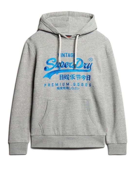 Hanorac cu broderie logo si buzunar kangaroo, Gri deschis, M  nou