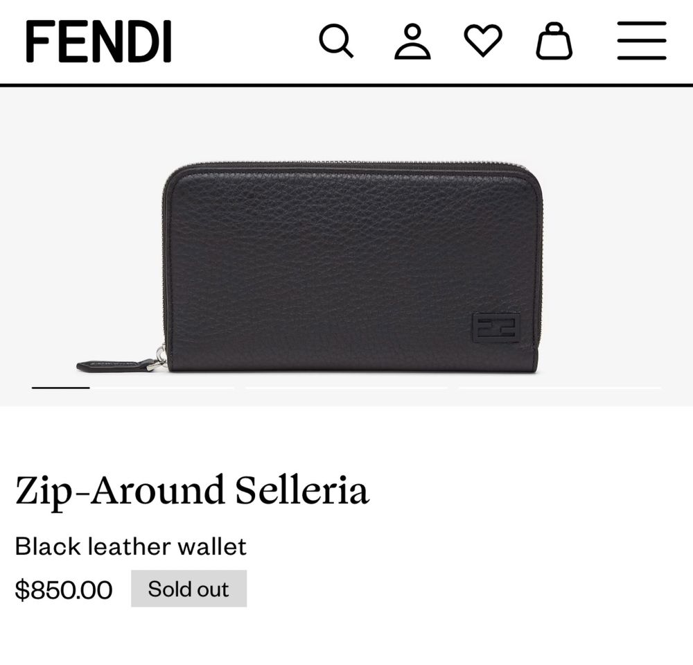 Portofel Fendi Zip-Around Selleria Sunflower