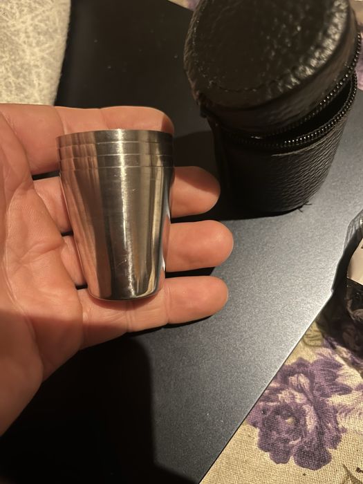 Set 4 pahare mici inox portabile