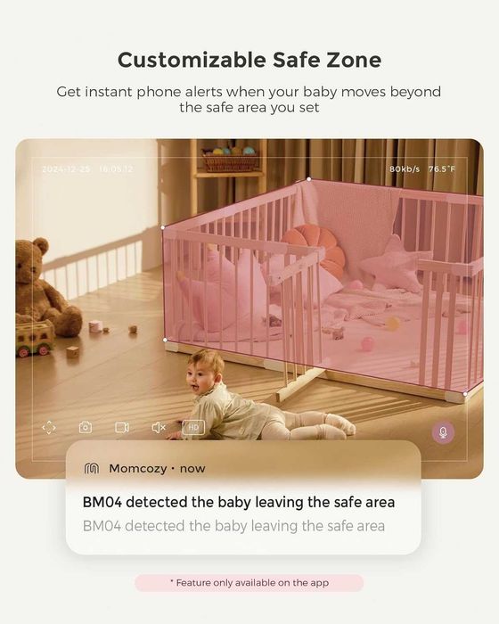 Momcozy BM04 бебефон - WiFi, 2 камери, 5" дисплей, мобилно приложение