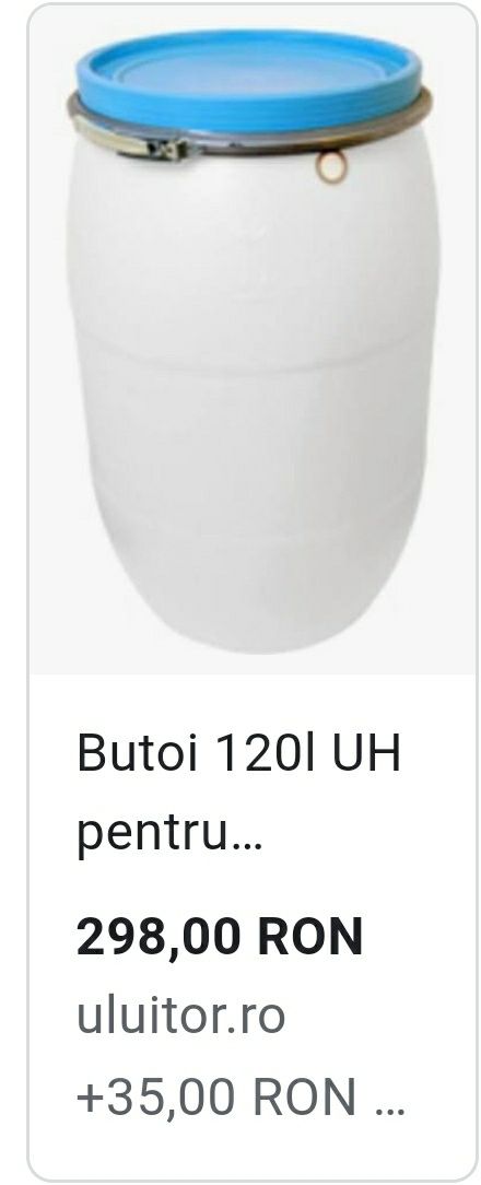 Butoi 120l plastic cu capac