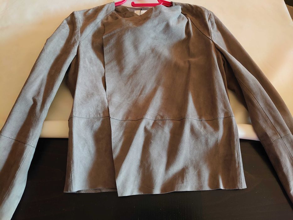 MANGO Сако-блейзър-яке естествена кожа