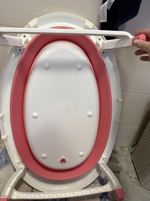 Cădiță pliabilă U-Grow UFB114-P cu reductor detașabil – Roz