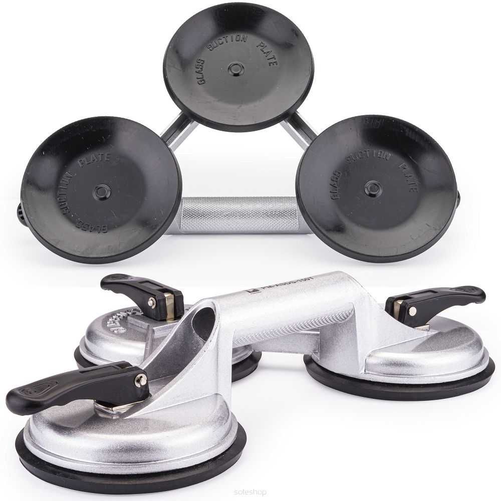 Ventuza tripla aluminiu montat placi sticla 120mm 150kg (PM-ASDS-150T)
