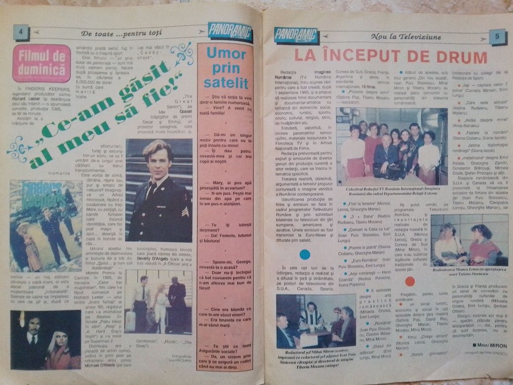 Vând revista Panoramic tv 2-8 mai 1994