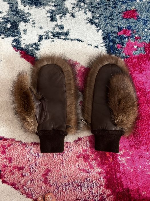 Manusi dama piele si blana naturala