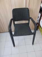 Черни градински столове (ратан)