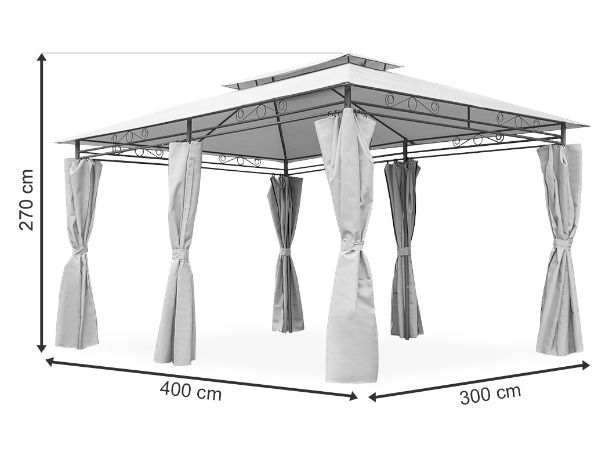 Vand pavilion gradina metalic 3 x 4 x 2.5 m