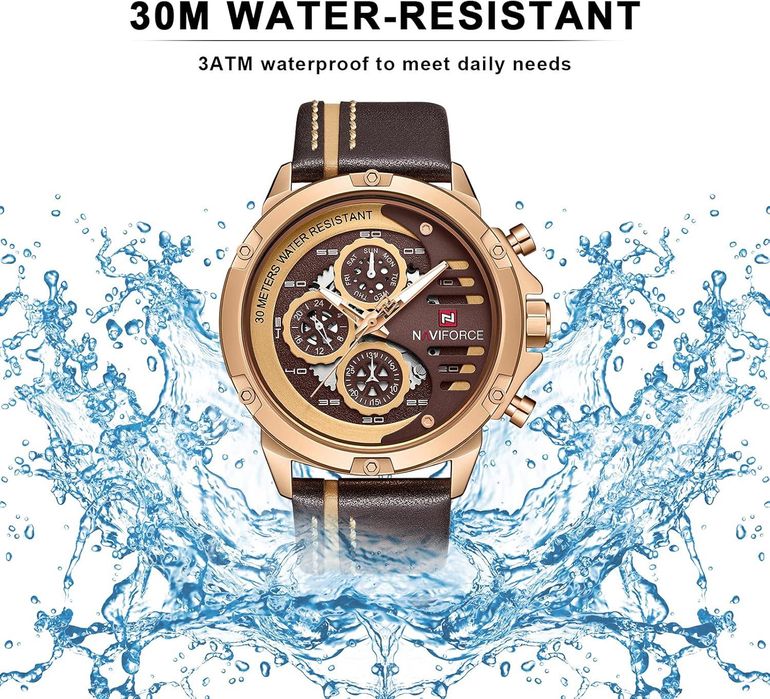 Ceas militar sport NAVIFORCE pentru bărbați,quartz,nou