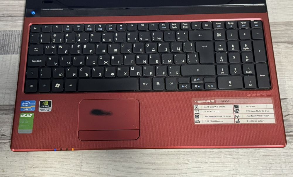 Лаптоп Acer/8RAM/500GB/i5-2430M/Nvidia 1GB.