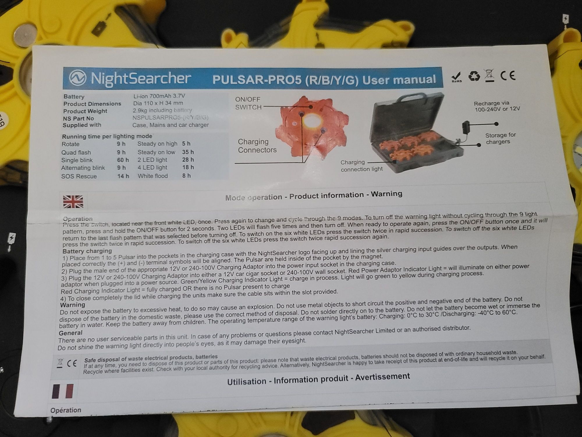 Lumini / lămpi semnalizare  NightSearcher Pulsar-Pro5