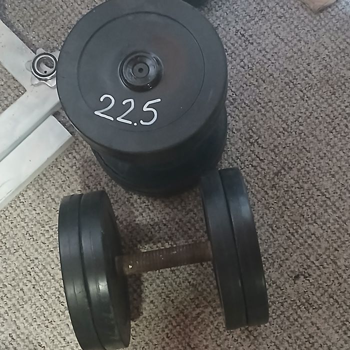 Gantere cauciucate 22.5 kg si 25 metalice