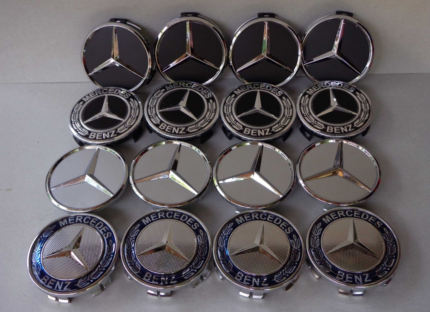 75мм Капачки за джанти за Мерцедес Mercedes-Benz - ТЪМНО сини