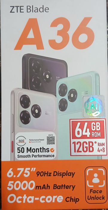 Продам новый в упаковке с документами ZTE Blade A36