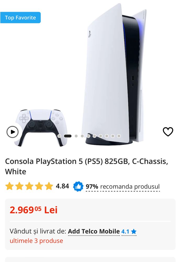 Consola Sony PlayStation 5 Disc Edition 825GB White